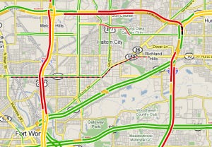 Arterial traffic on Google Maps