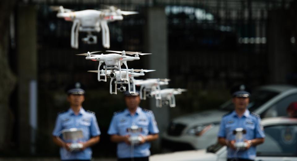 Chinese police drones