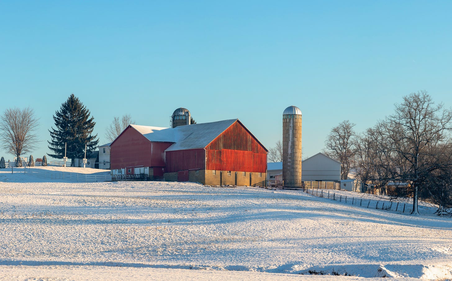 Snowy Amish Farm