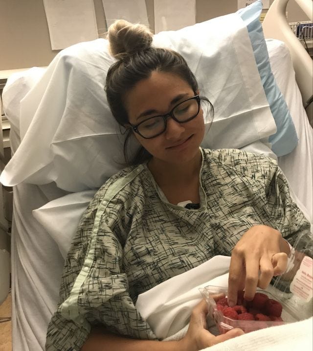 me hanging out in a hospital eating berries