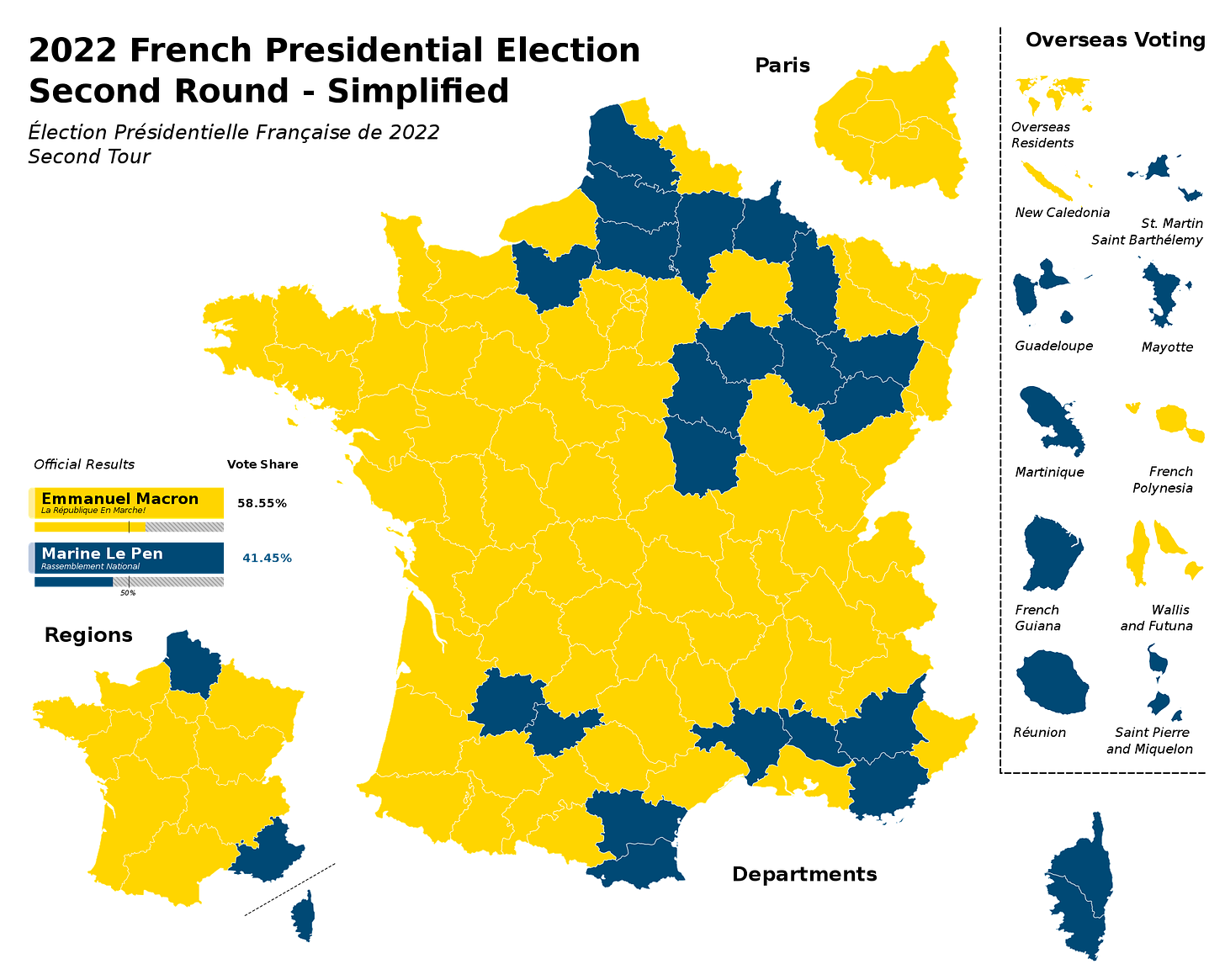 Map of French election results