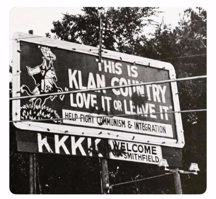 A billboard in North Carolina circa 1970s
