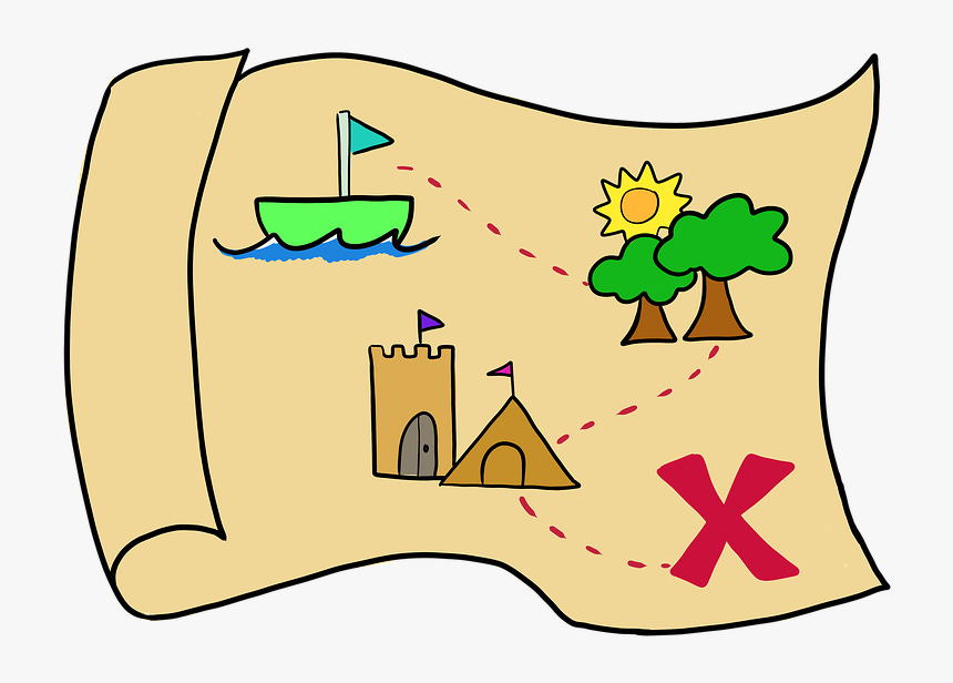 Map, Paper, Directions, X Marks The Spot, Park, Castle - X Marks The Spot  Map, HD Png Download - kindpng