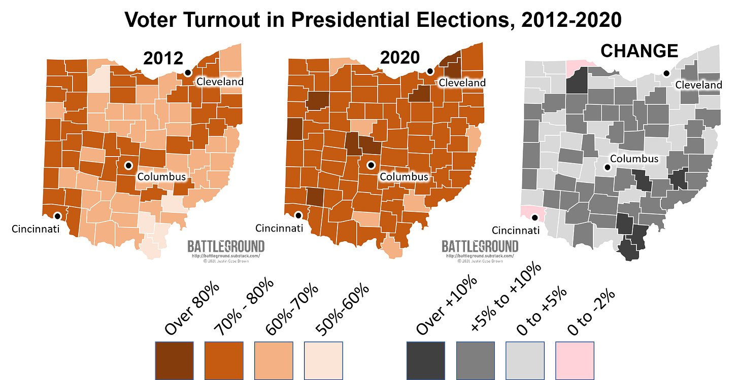 Ohio Voter Turnout Map