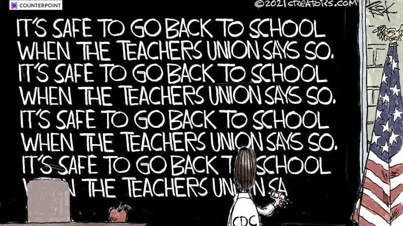 Editorial Cartoon U.S. cdc teachers unions covid | The Week