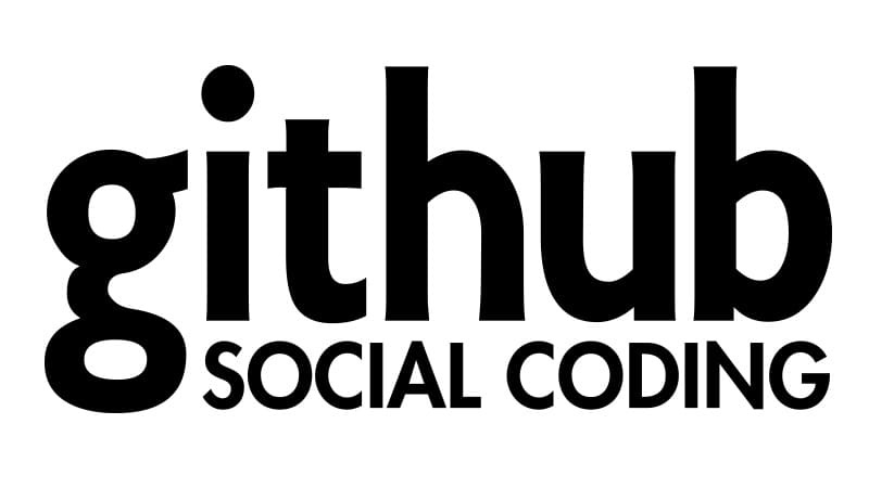 github, all lowercase, with "SOCIAL COADING" in a small font underneath, after the lowercase g