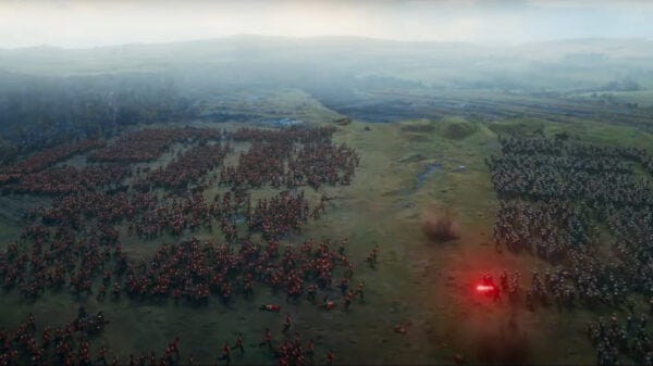 This image shows the British Empire's "Light Division" charging the Sontarans' technologically superior forces on a battlefield in Sevastopol, Crimea circa 1855. This image shows the British Empire's "Light Division" charging the Sontarans' technologically superior forces on a battlefield in Sevastopol, Crimea circa 1855.