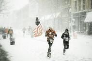 running in snow