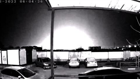In the western Russian city of Engels, around 500 miles (more than 800 kilometers) southeast of Moscow, CCTV footage appeared to show an explosion lighting up the sky at around 6 a.m. local time on Monday morning.