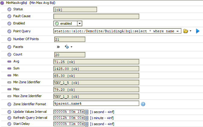 MinMaxAvgBQL Component