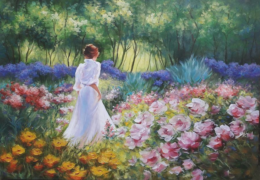 In the garden Painting by Janna balyan