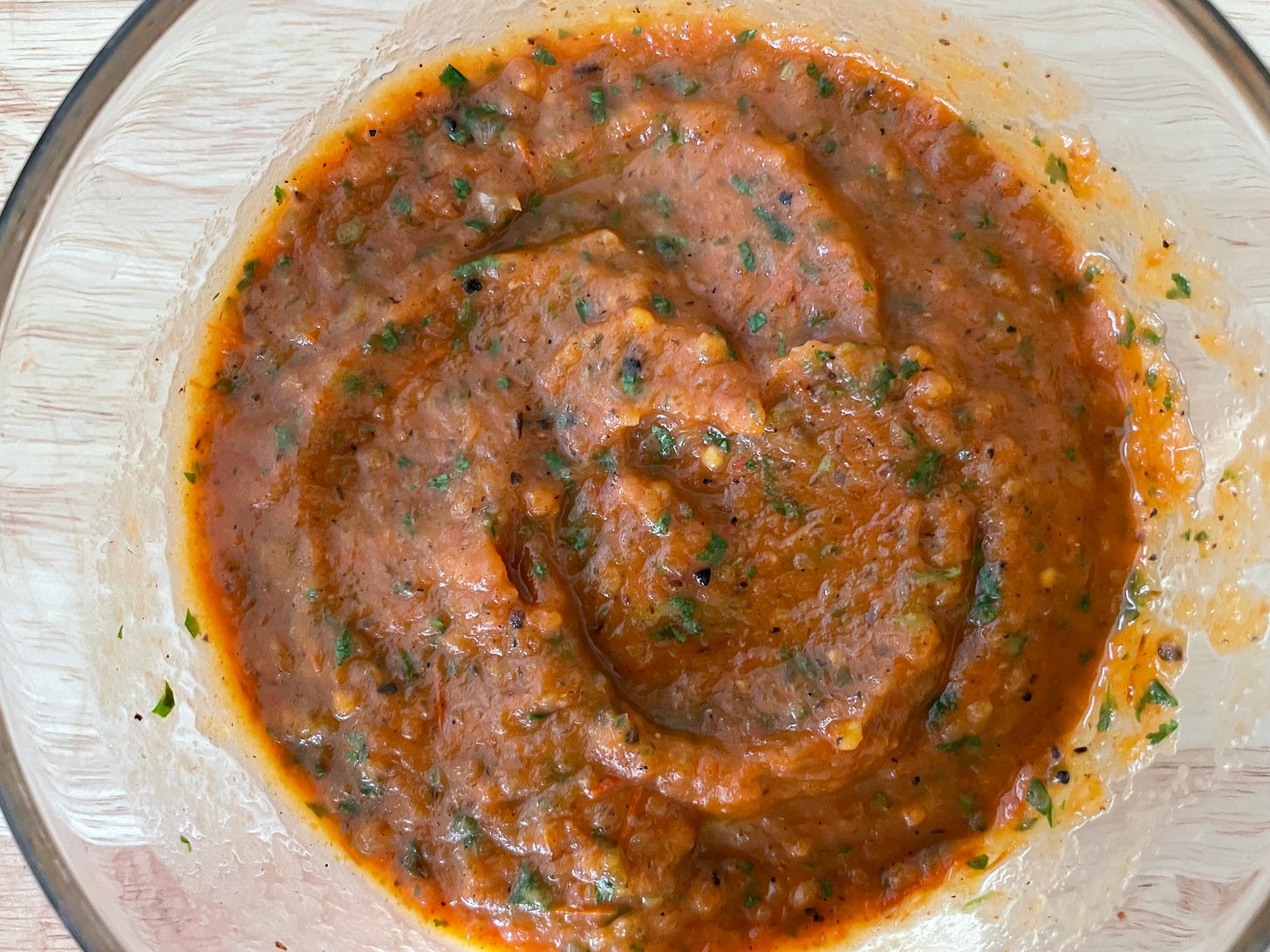 Roasted salsa in bowl