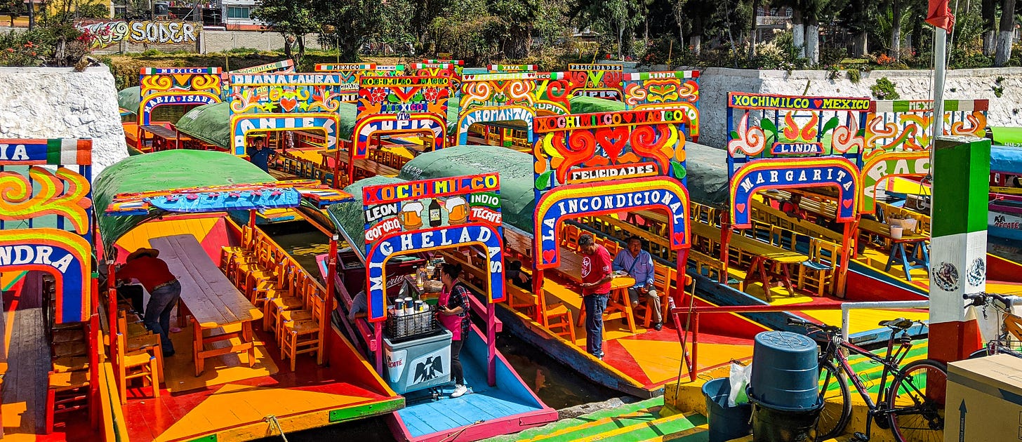 The  party boats of Xochimilco in Mexico City