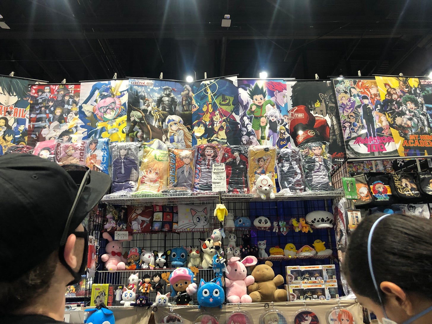 Anime posters and plushies and...booby pads.
