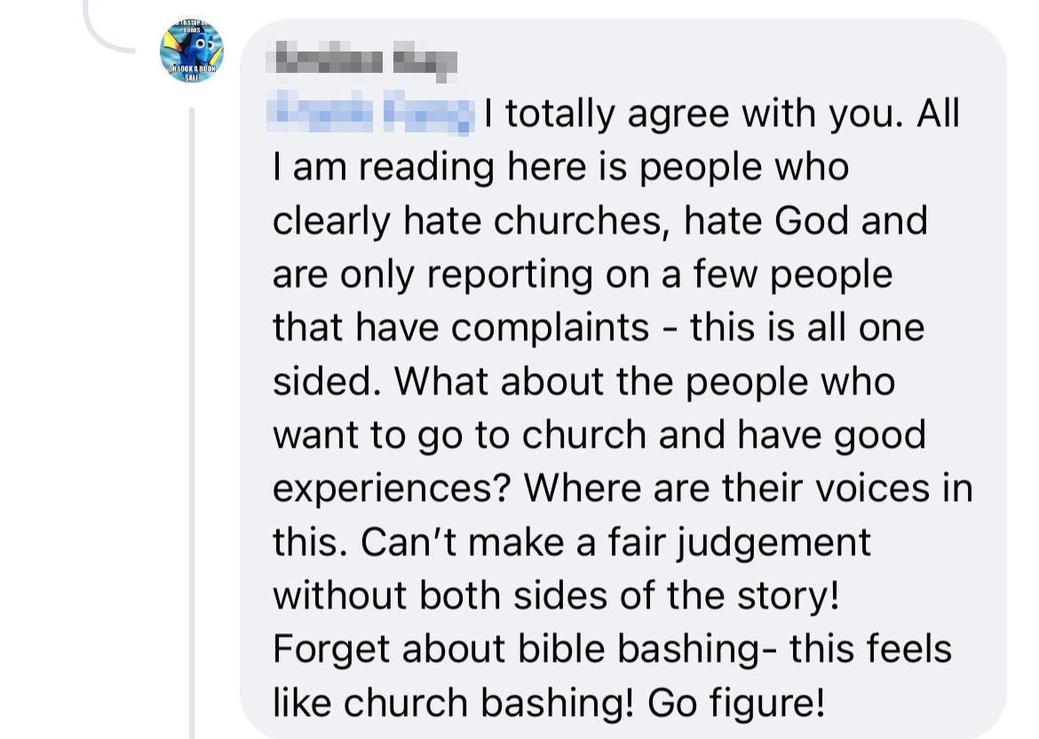 I totally agree with you. All I am reading here is people who clearly hate churches