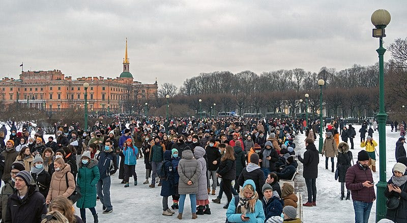 File:Protests against the arrest of opposition politician Alexei Navalny. Saint Petersburg, 23 January 2021.jpg