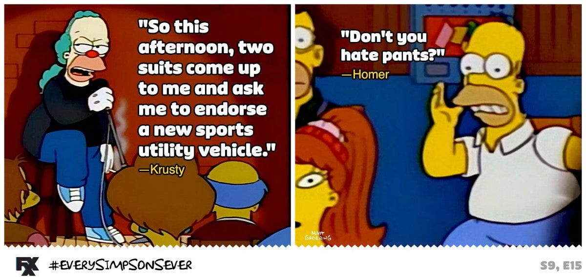 Every.Simpsons.Ever on Twitter: &quot;At the very least, the neighbors all know  that Homer DOES hate pants… #EverySimpsonsEver… &quot;