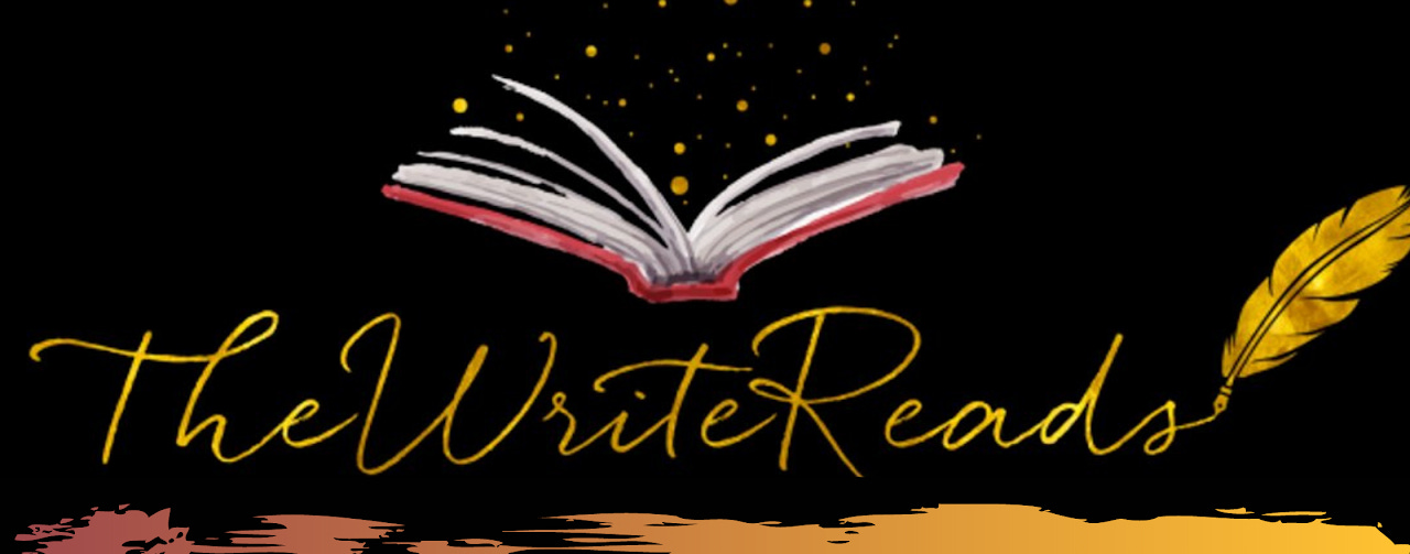 Banner for TheWriteReads showing open book and quill logo