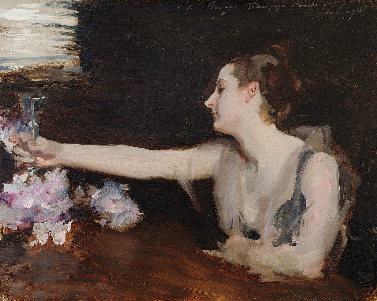 Madame Gautreau Drinking a Toast (1882-1883)