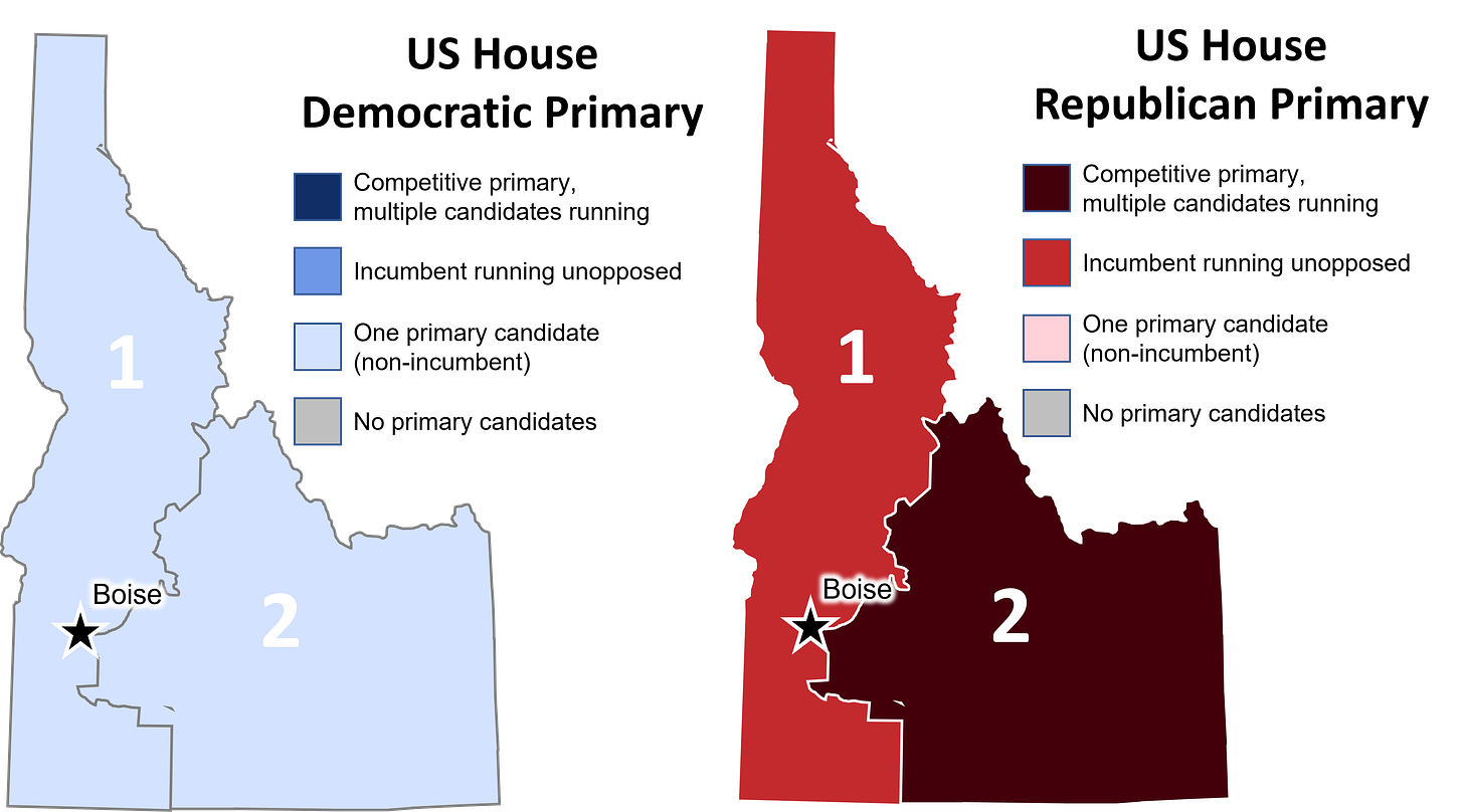 Idaho's US House Primary Map 2022