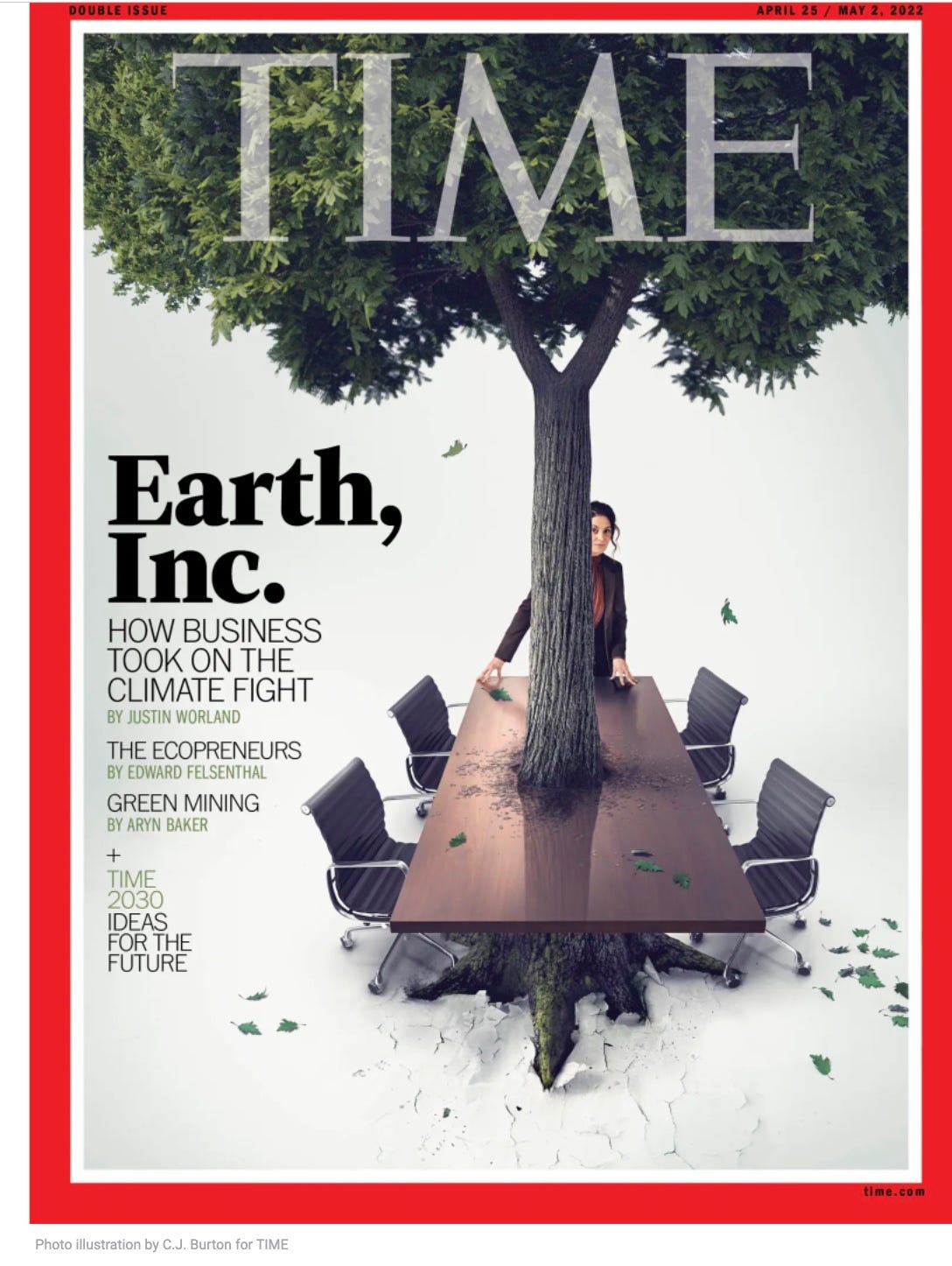 Cover of the latest Time magazine: "Earth, Inc."