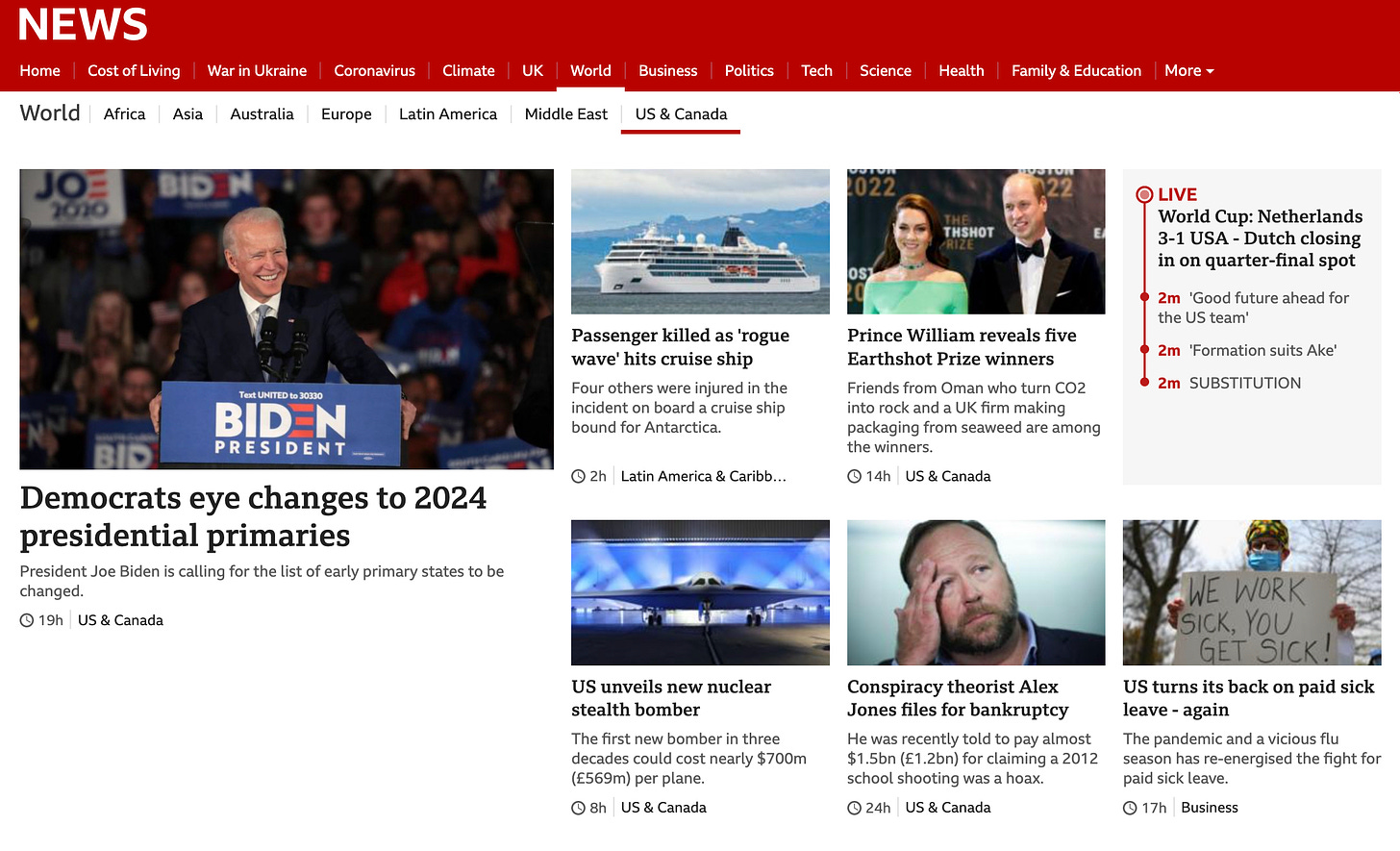 BBC News US & Canada Page