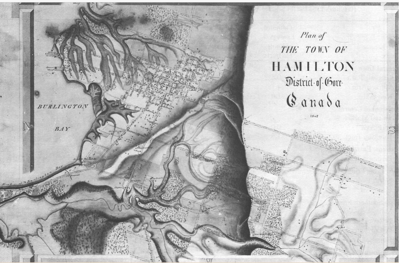 A map of Hamilton from 1840