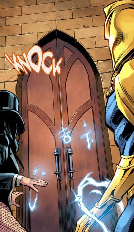 John Constantine's Spells — Sigils appearing on the Tower of Fate's main  door...