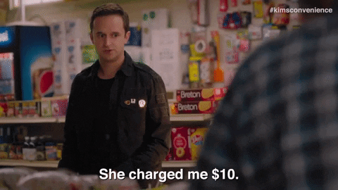 GIF of man confused to as he was charged $10.