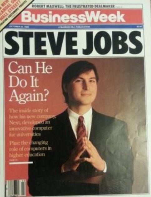Business Week magazine, October 1988 with Steve Jobs "Can he do it again"