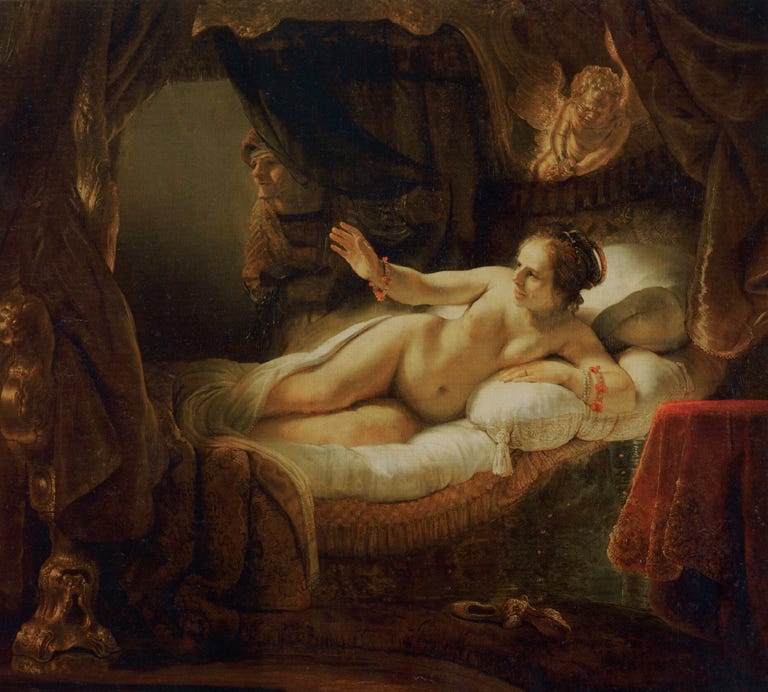 Rembrandt, “Danae”, 1636 thru probably 1646, oil, 73x80