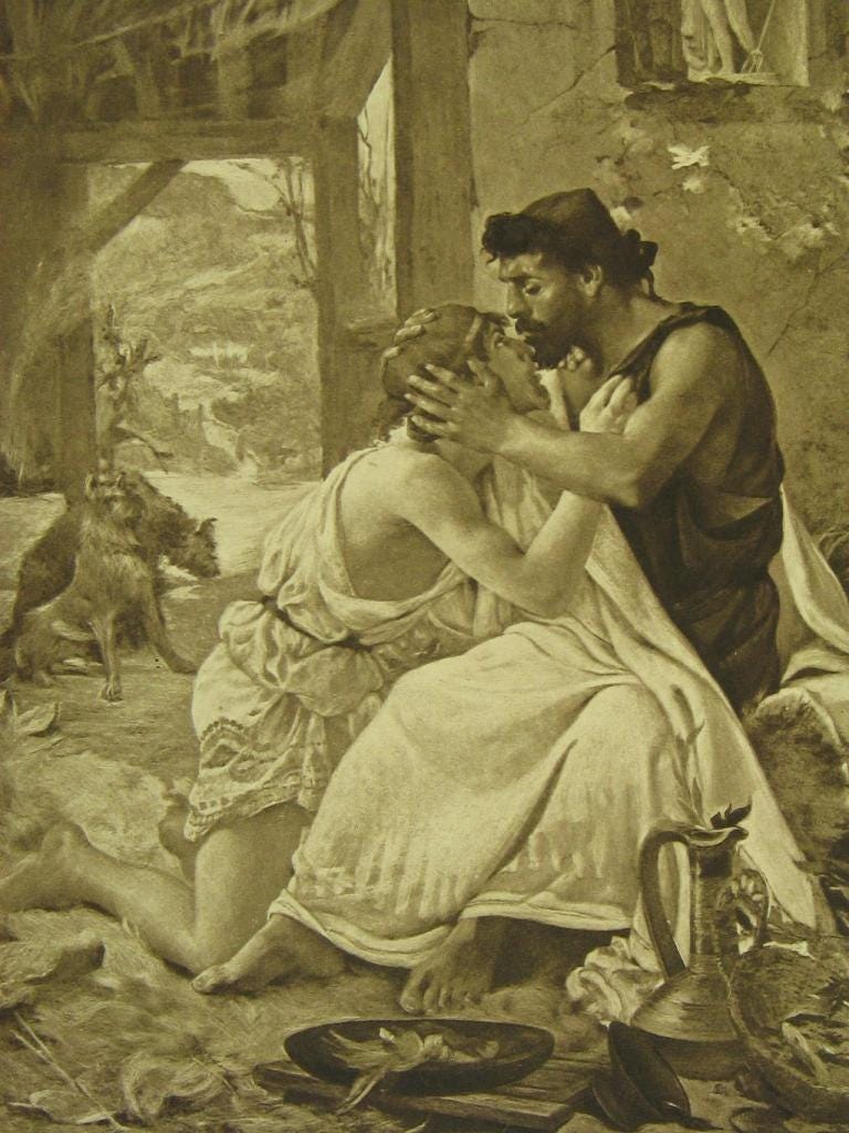 Odysseus and Telemachus reunite after twenty years. | Sutori