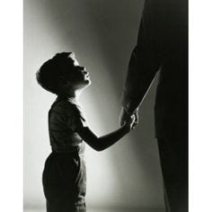 Side profile of a son holding his fathers hand Canvas Art - (18 x 24)
