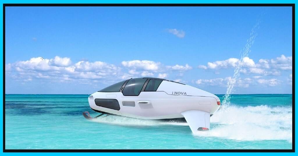 A rendering of the all-electric Deepseaker DS1 hydrofoil