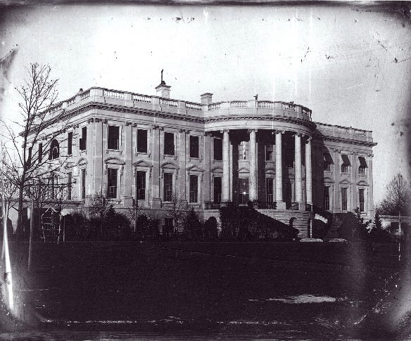 1846 photograph showing the White House from the south side. 