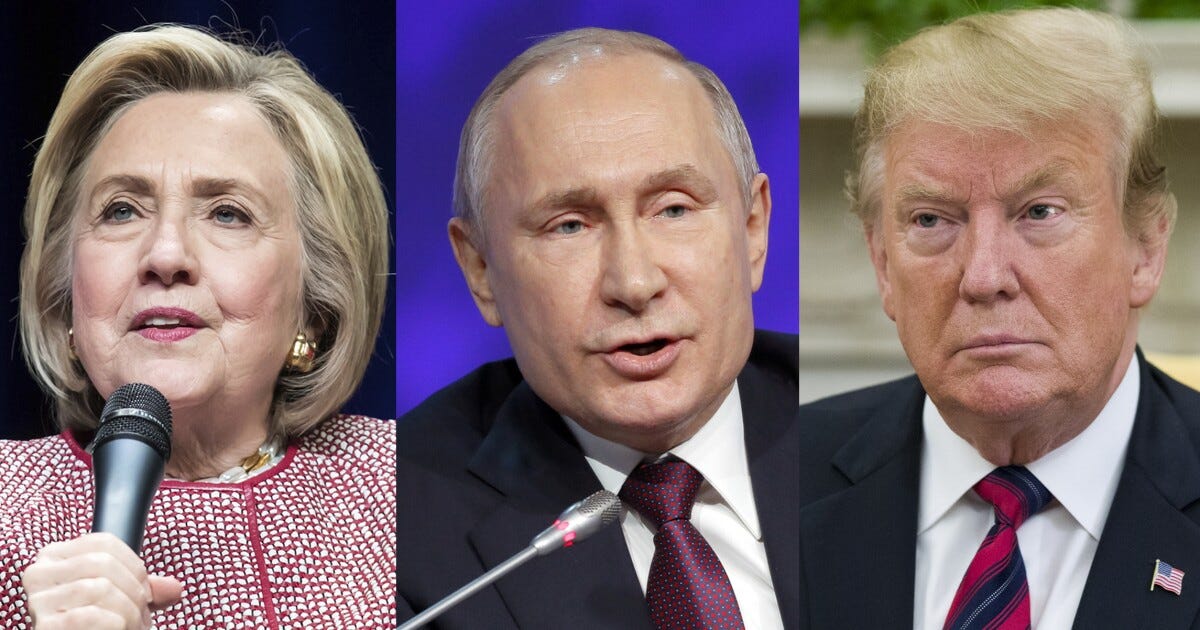 Hillary Clinton says Vladimir Putin is 'playing' Trump