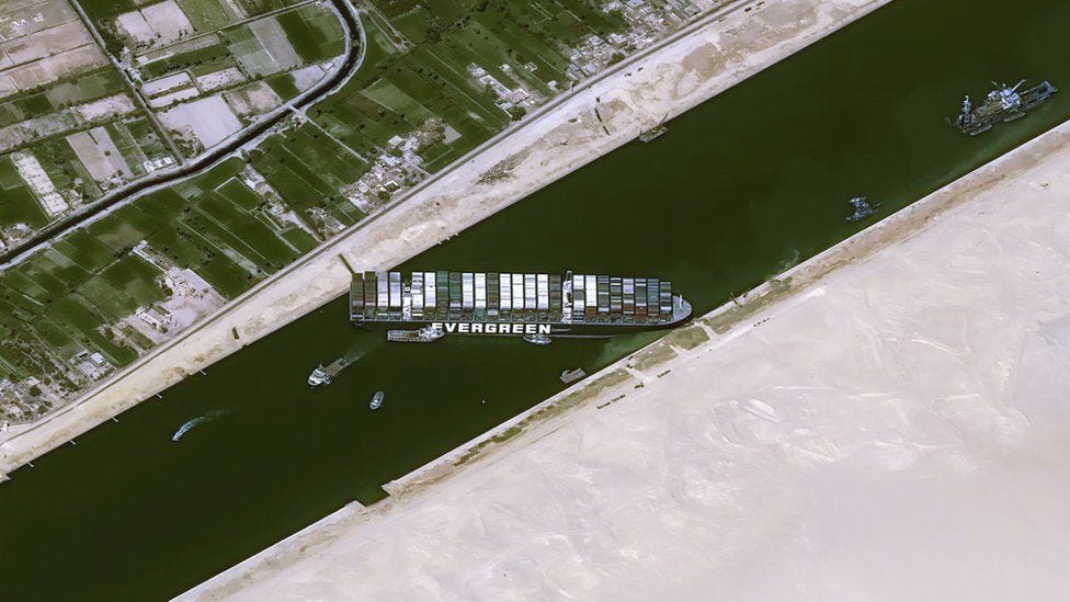 Suez Canal: Owner of cargo ship blocking waterway apologises - BBC News