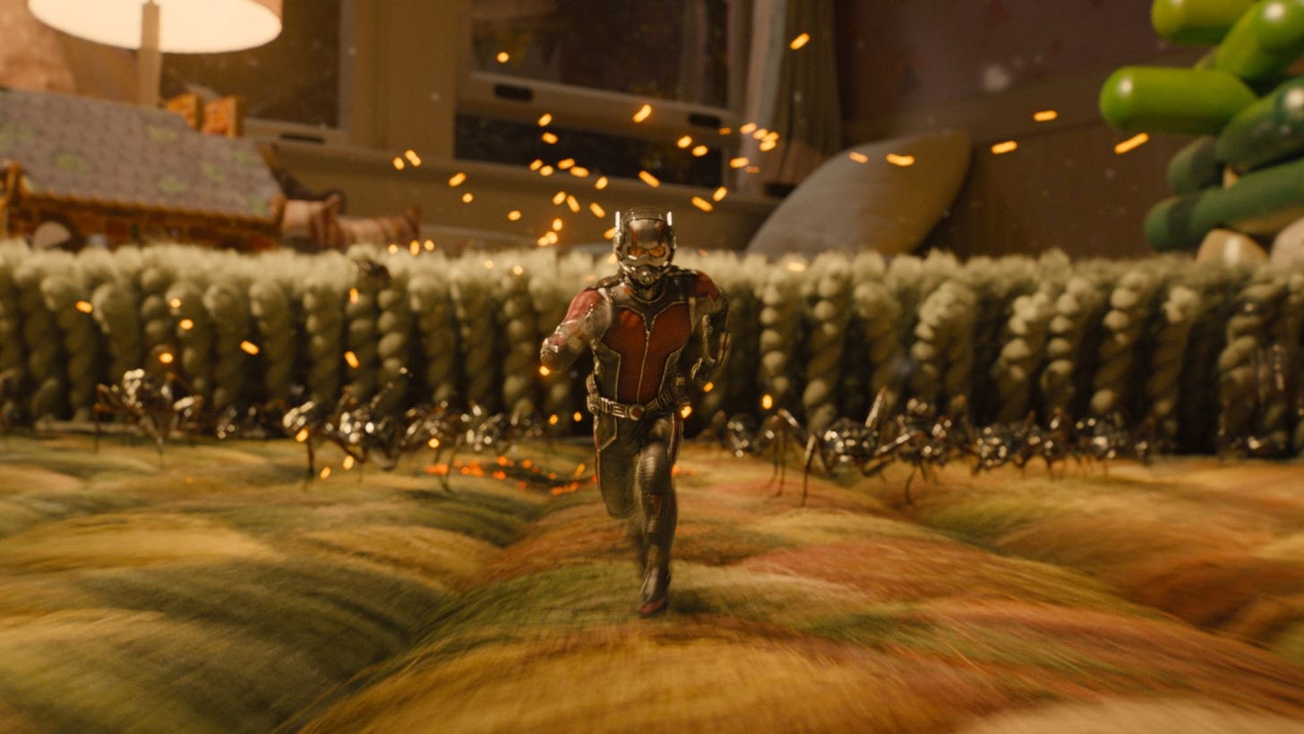 Ant-Man running towards the camera.