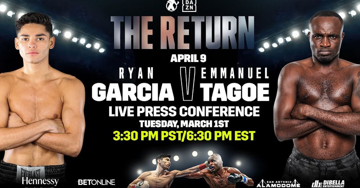 Live stream: Ryan Garcia vs Emmanuel Tagoe press conference (March 1) - Bad  Left Hook