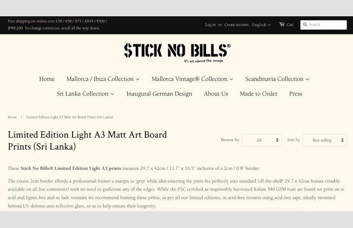 Img: Still No Bills as logo font for Stick No Bills gallery website