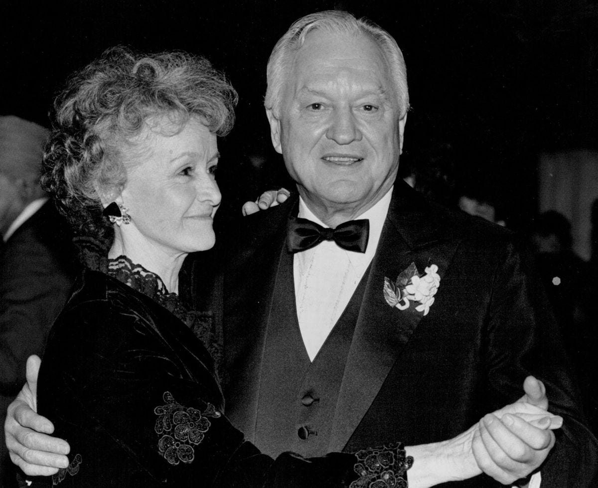 Ermalee and Walter Hickel hit the dance floor in January of 1991. (Anchorage Times Archive)
