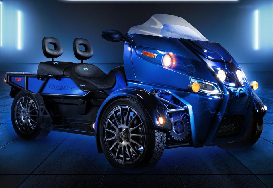 Arcimoto Roadster FUV three-wheel motorcycle