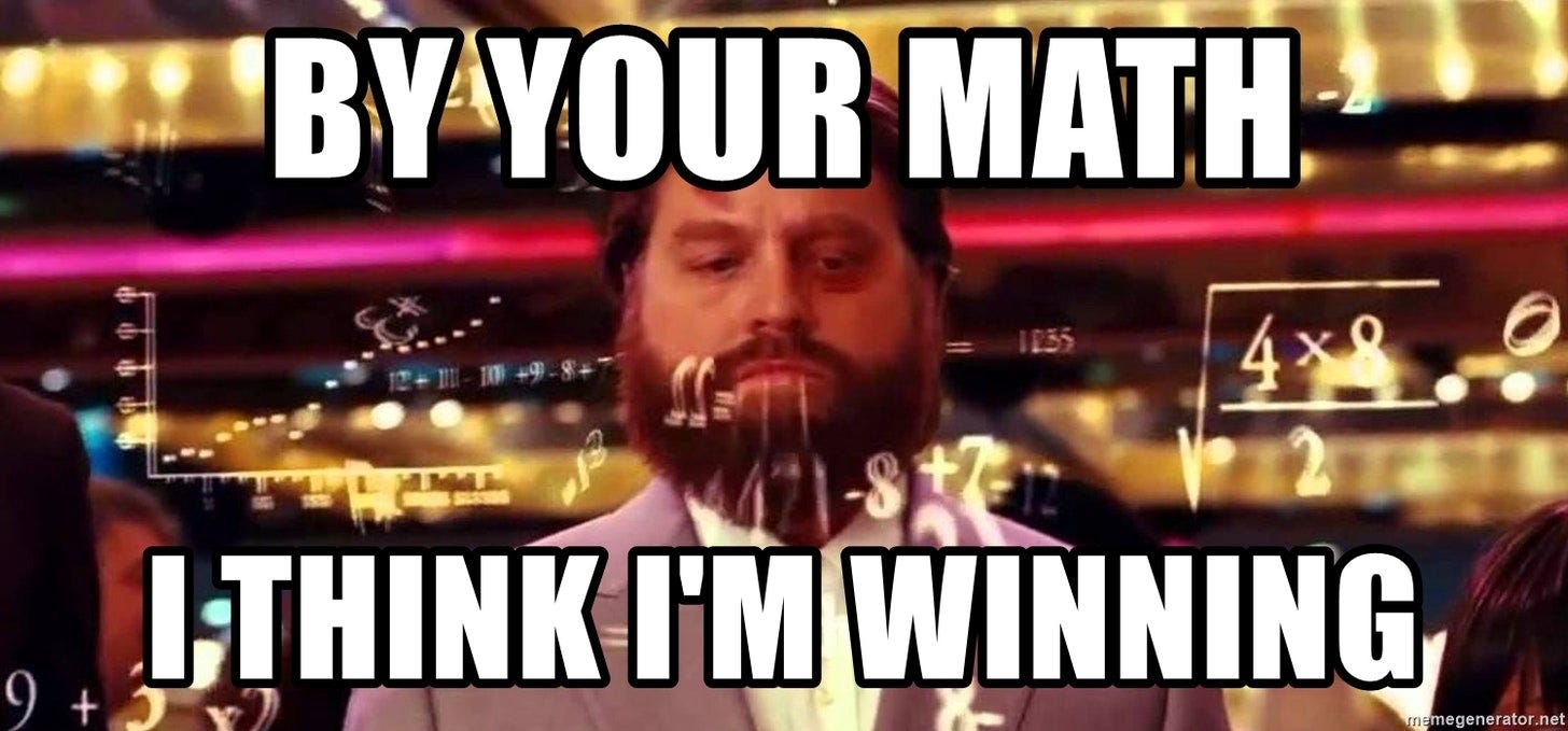by your math i think i'm winning - math hangover | Meme Generator