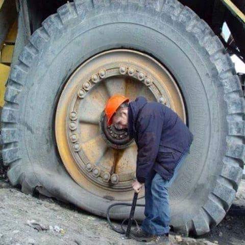 [Request] How many pumps would it take to fill this tire ...