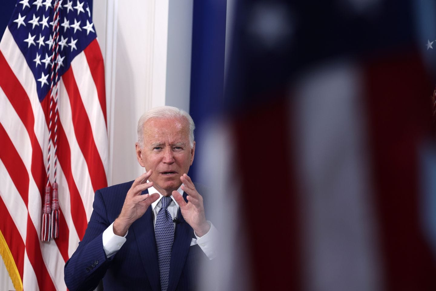 President Biden spoke Wednesday during a virtual COVID summit of the United Nations General Assembly.
