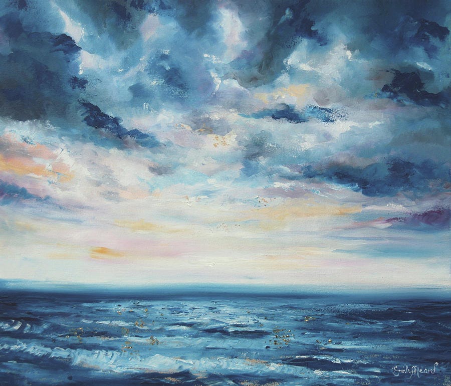 Deep Blue Painting by Emily Louise Heard