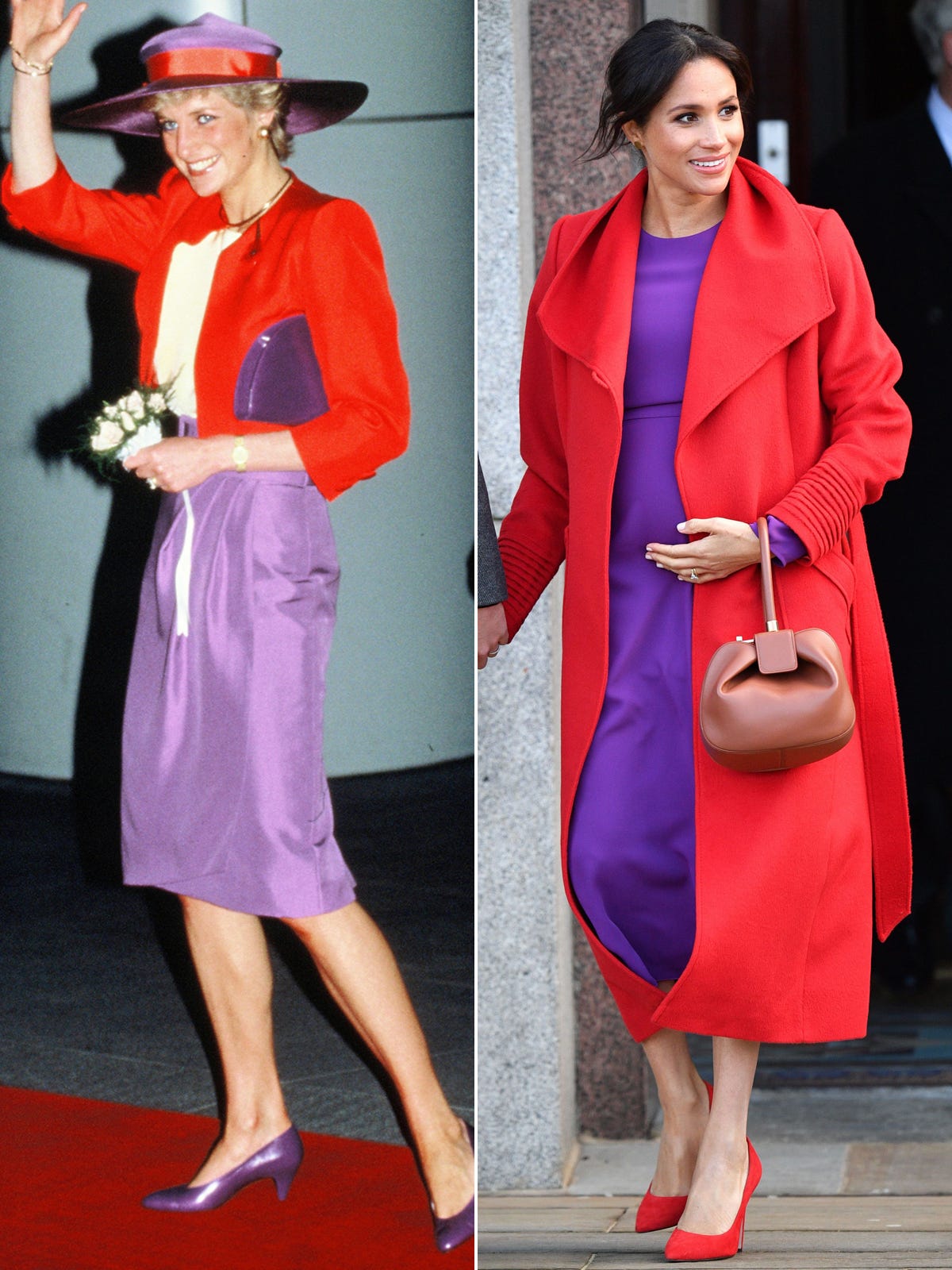 Meghan Markle Copies Princess Diana&amp;#39;s Purple and Red Outfit | PEOPLE.com