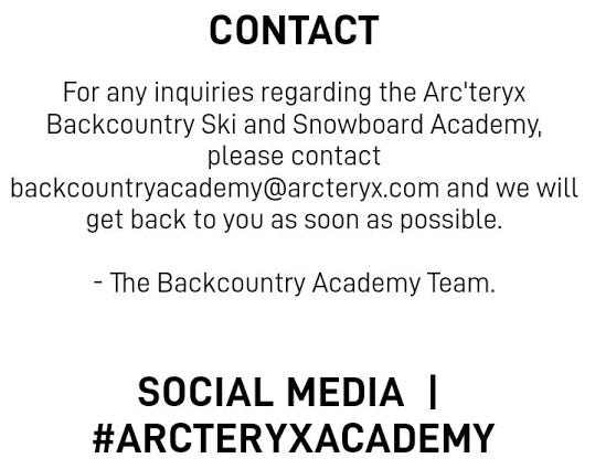 arcteryx academy contacts