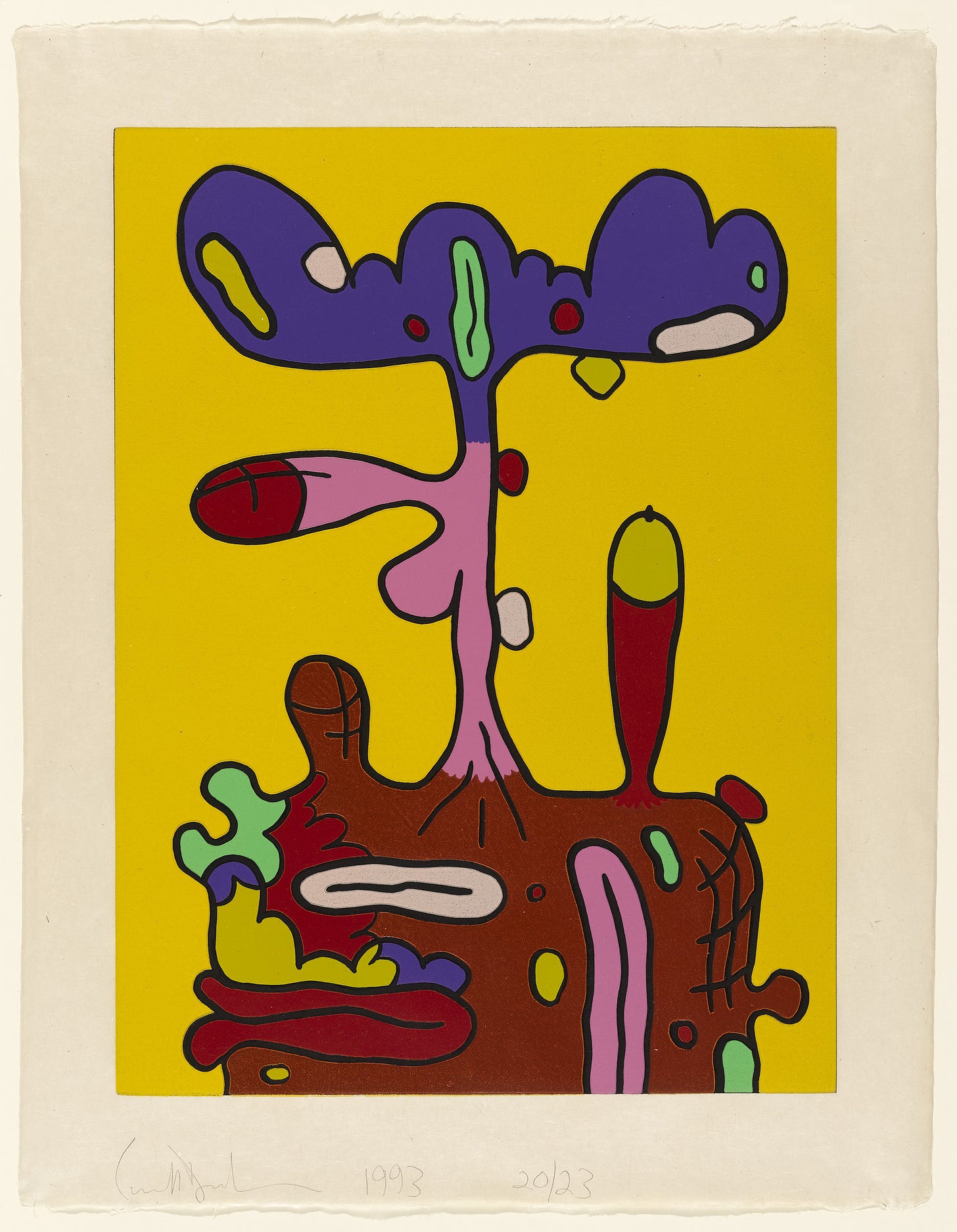Carroll Dunham. Nine Color Reduction Print. 1993 | MoMA