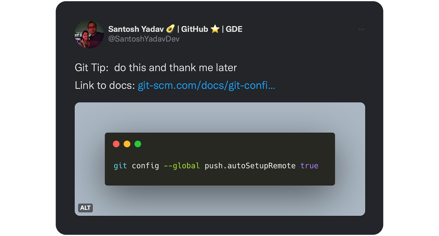 git config --global push.autoSetupRemote true